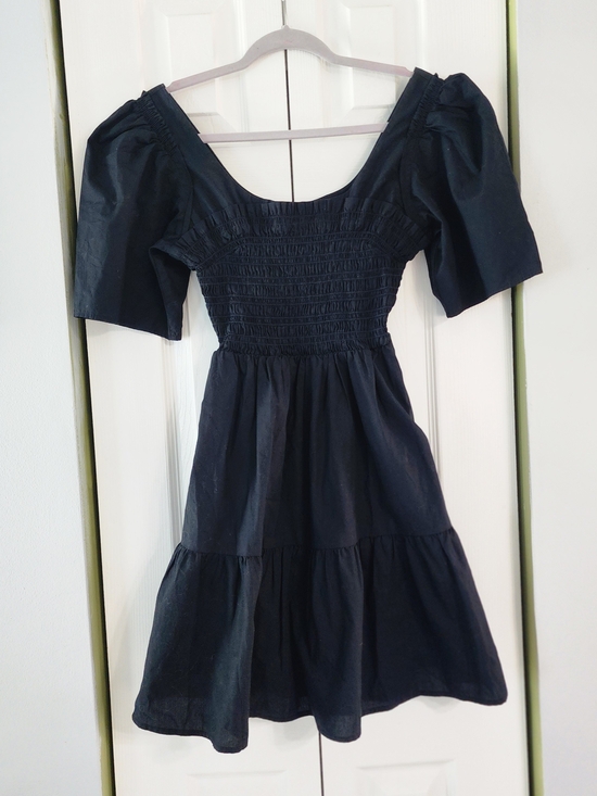 GAP Dresses & Skirts - GAP Black Elastic Waist Casual Dress 100% Cotton Size S